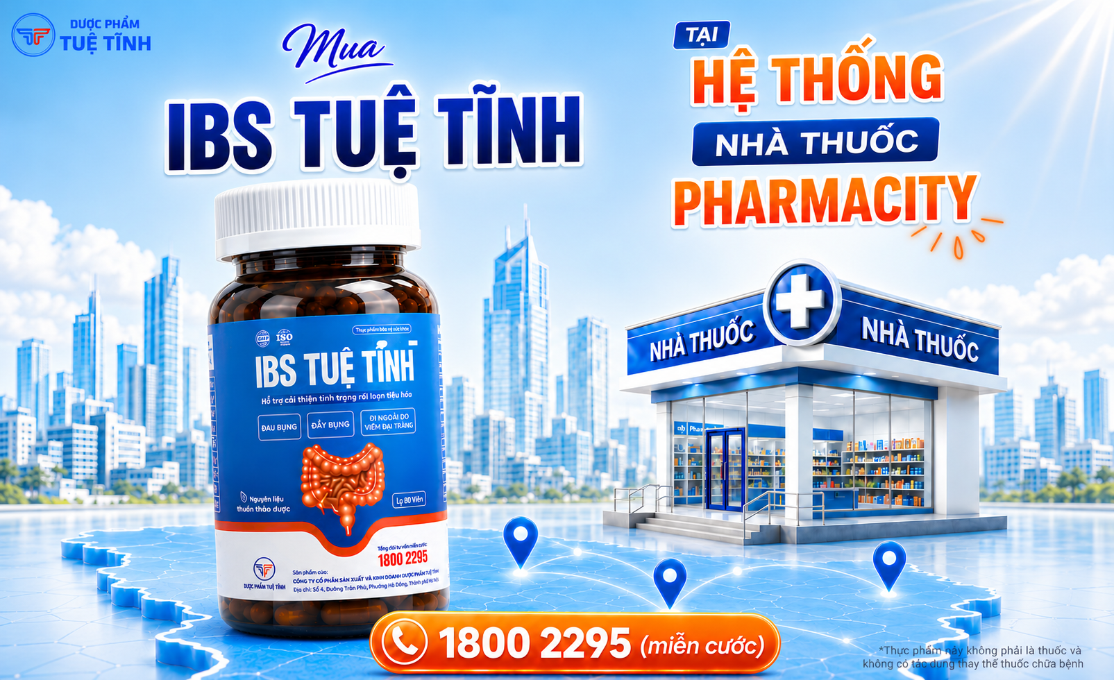 DƯỢC PHẨM TUỆ TĨNH HỢP TÁC PHARMACITY ĐƯA IBS TUỆ TĨNH ĐẾN HỆ THỐNG NHÀ THUỐC TRÊN TOÀN QUỐC